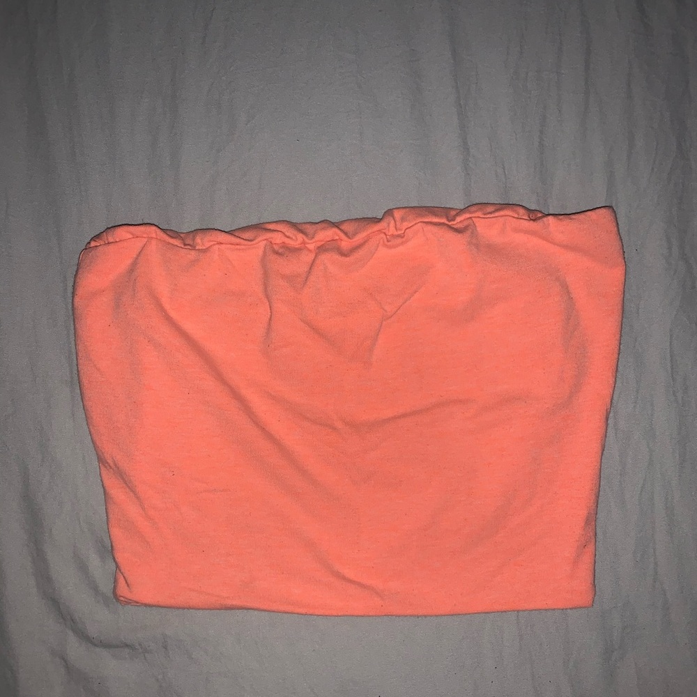 Neon pink tube top
